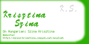 krisztina szina business card